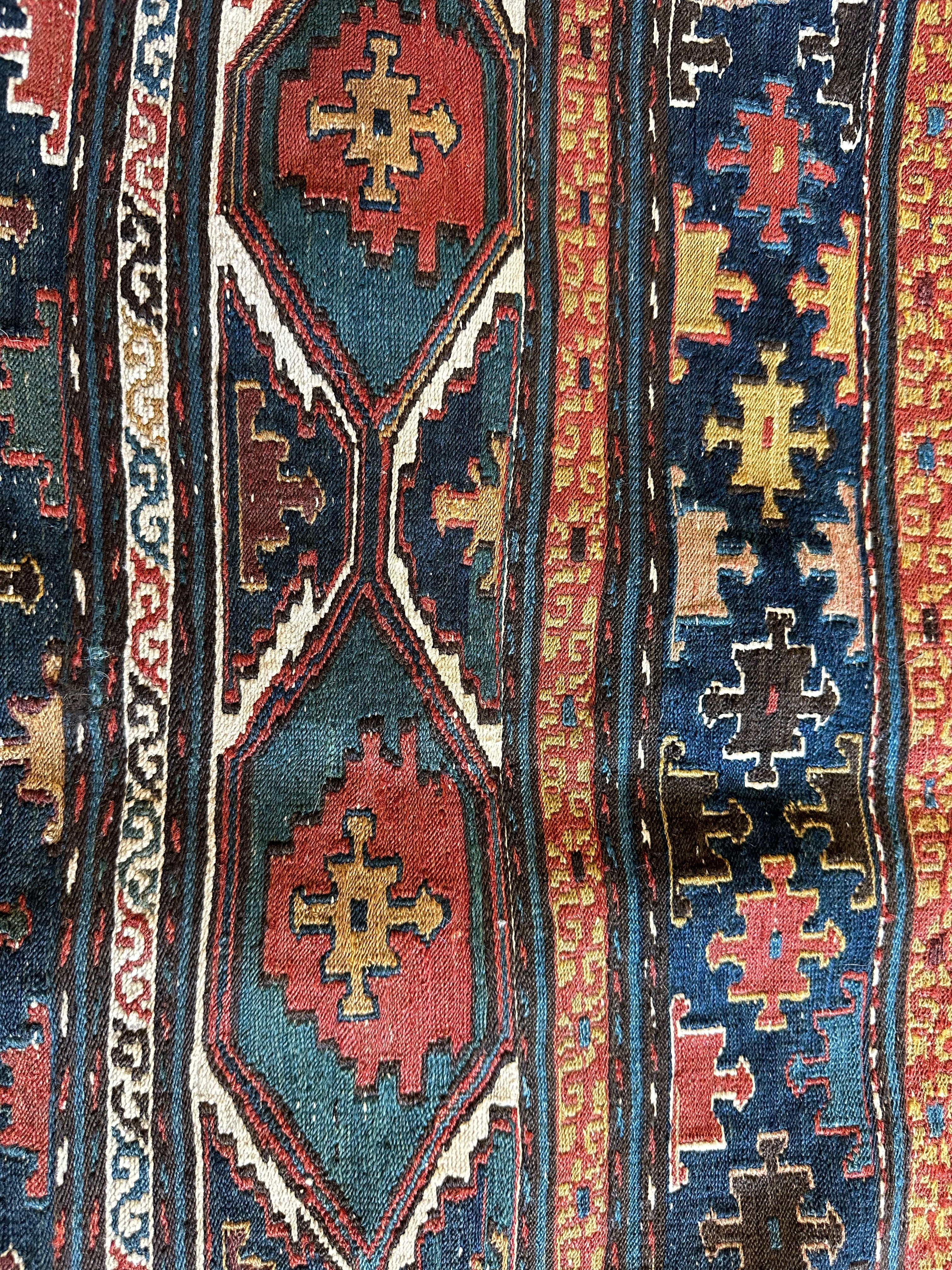 1900’s Antique Tribal Shahsavan Caucasian Cradleface - 18" X 16" Rugistan