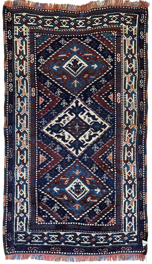 1920’s Antique Kurdish 4X3 Rug Rugistan