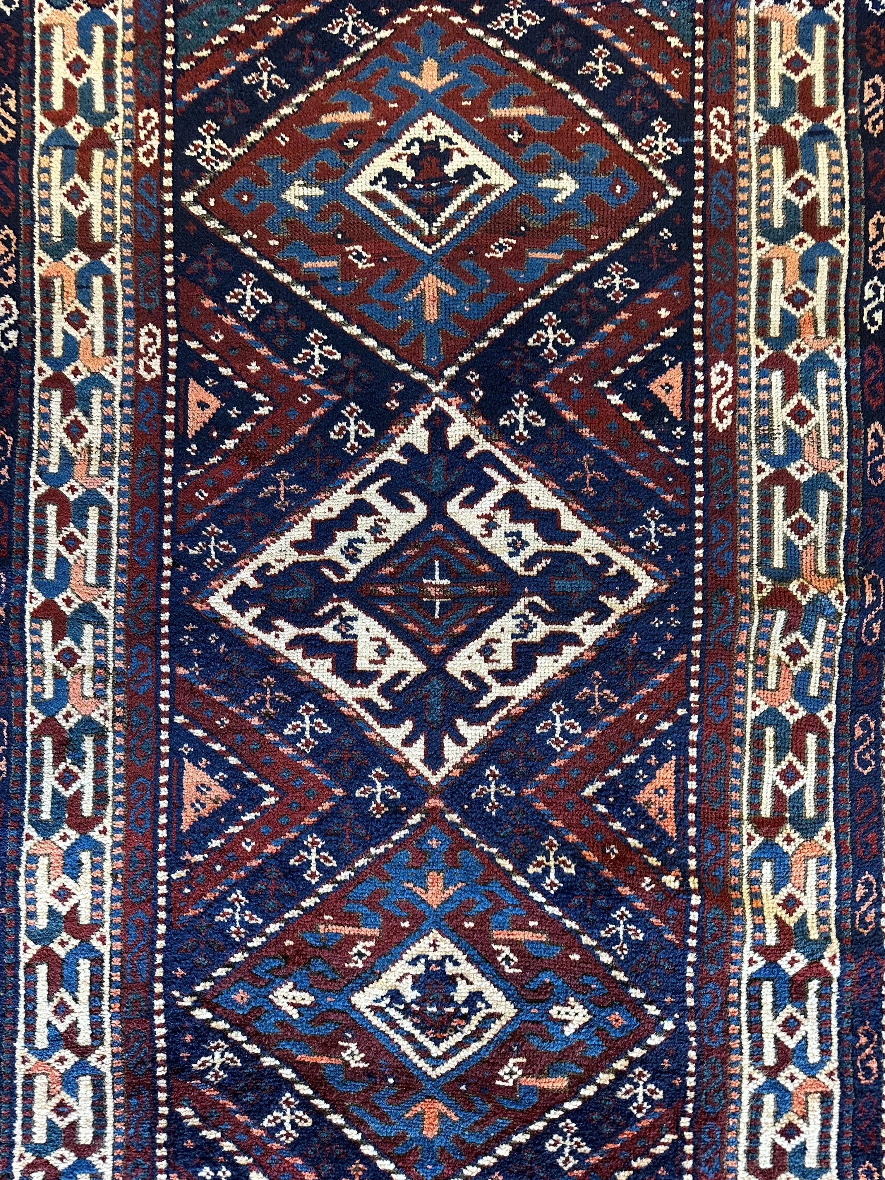 1920’s Antique Kurdish 4X3 Rug Rugistan