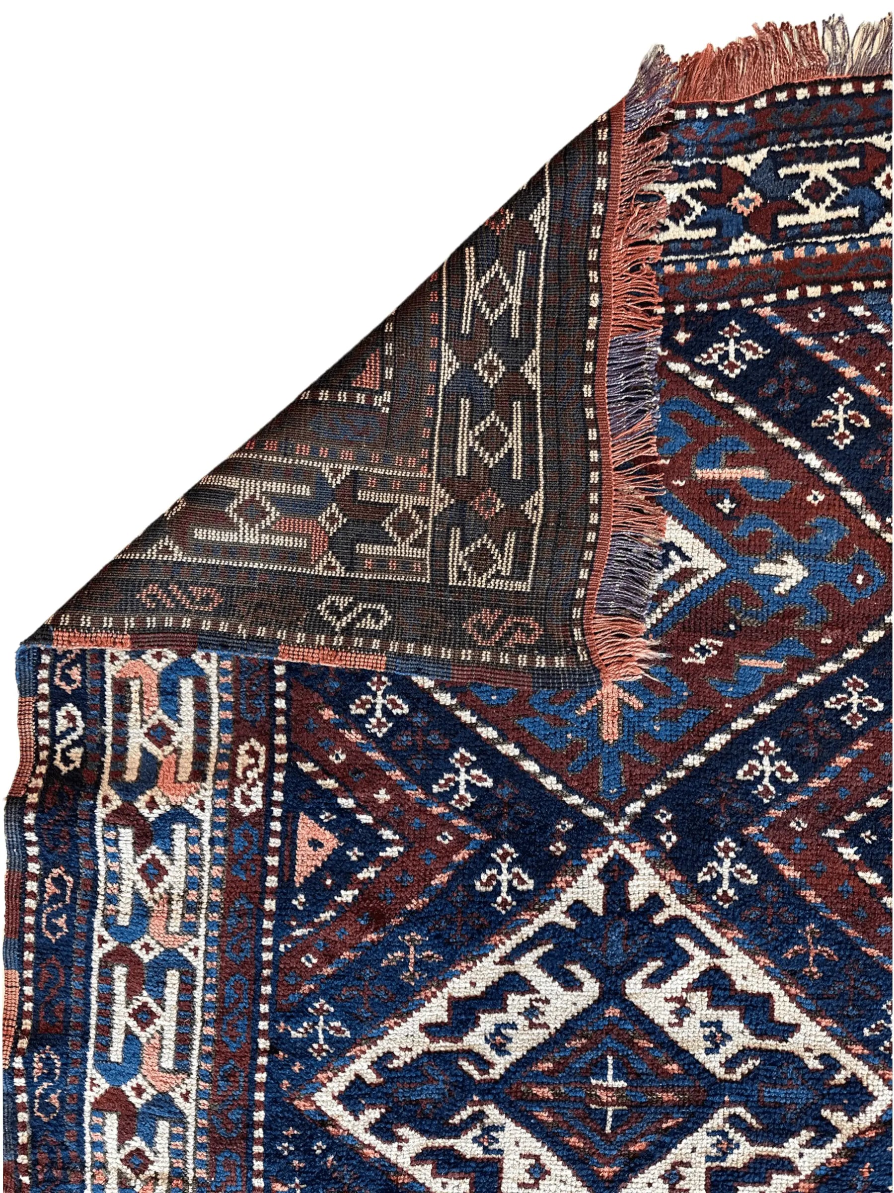 1920’s Antique Kurdish 4X3 Rug Rugistan