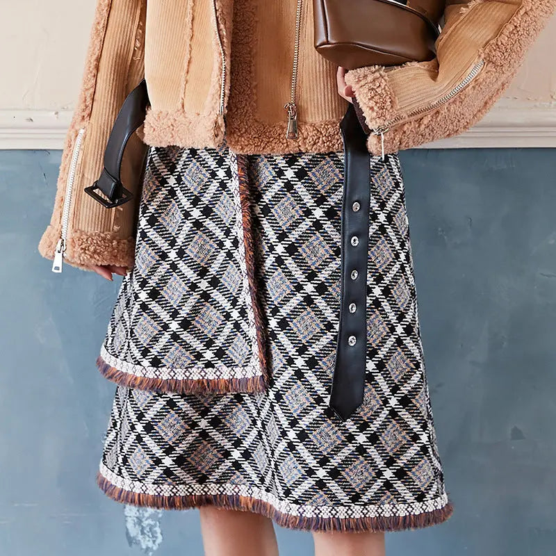 Fringed A-Line Skirt for Women – Trendy and Versatile Family Shopolf