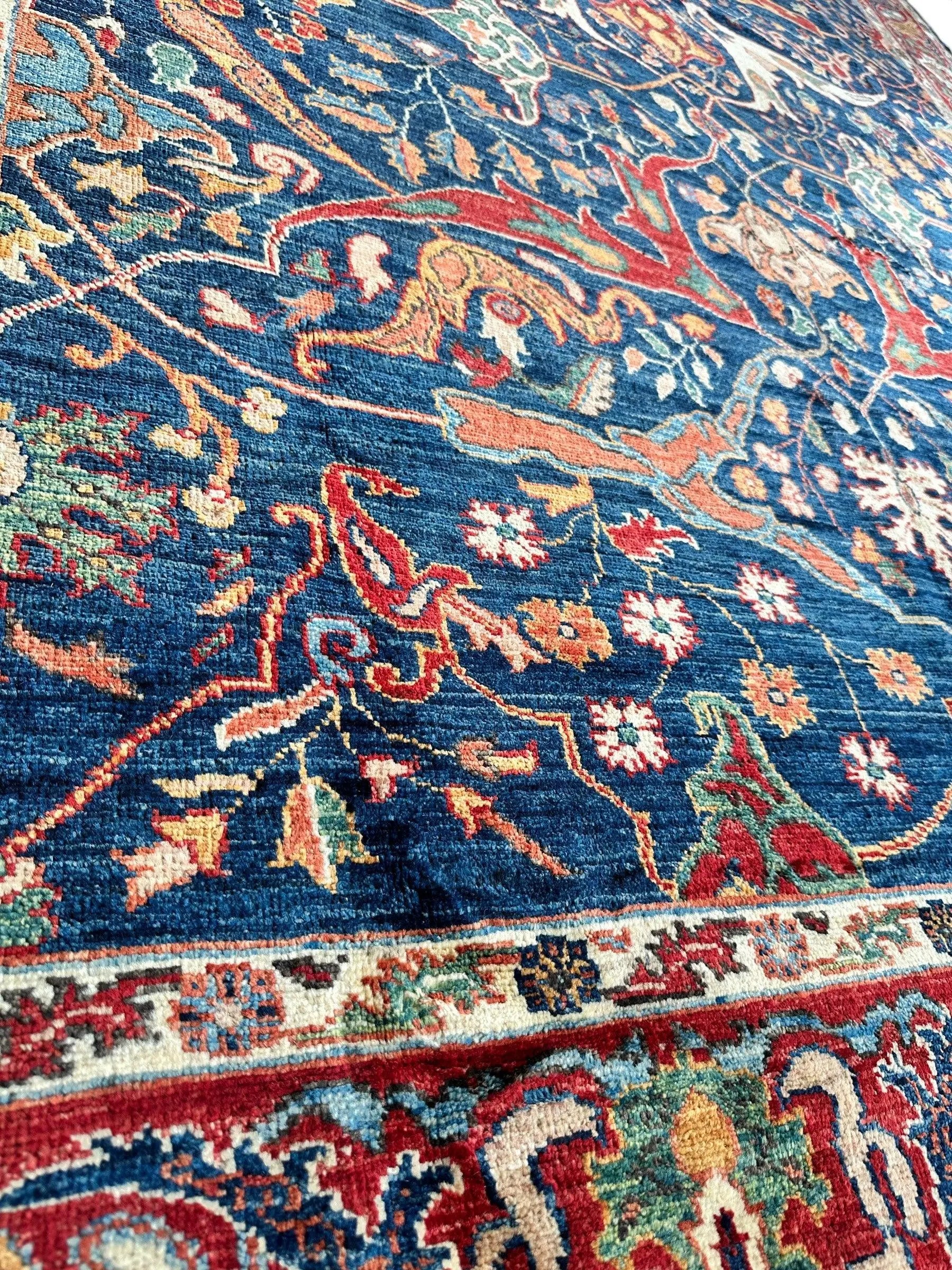 Hand-Knotted AfghanI Bidjar Ghazni Wool Rug – 6'7" x 9'10" – Elegant Floral Design Rugistan