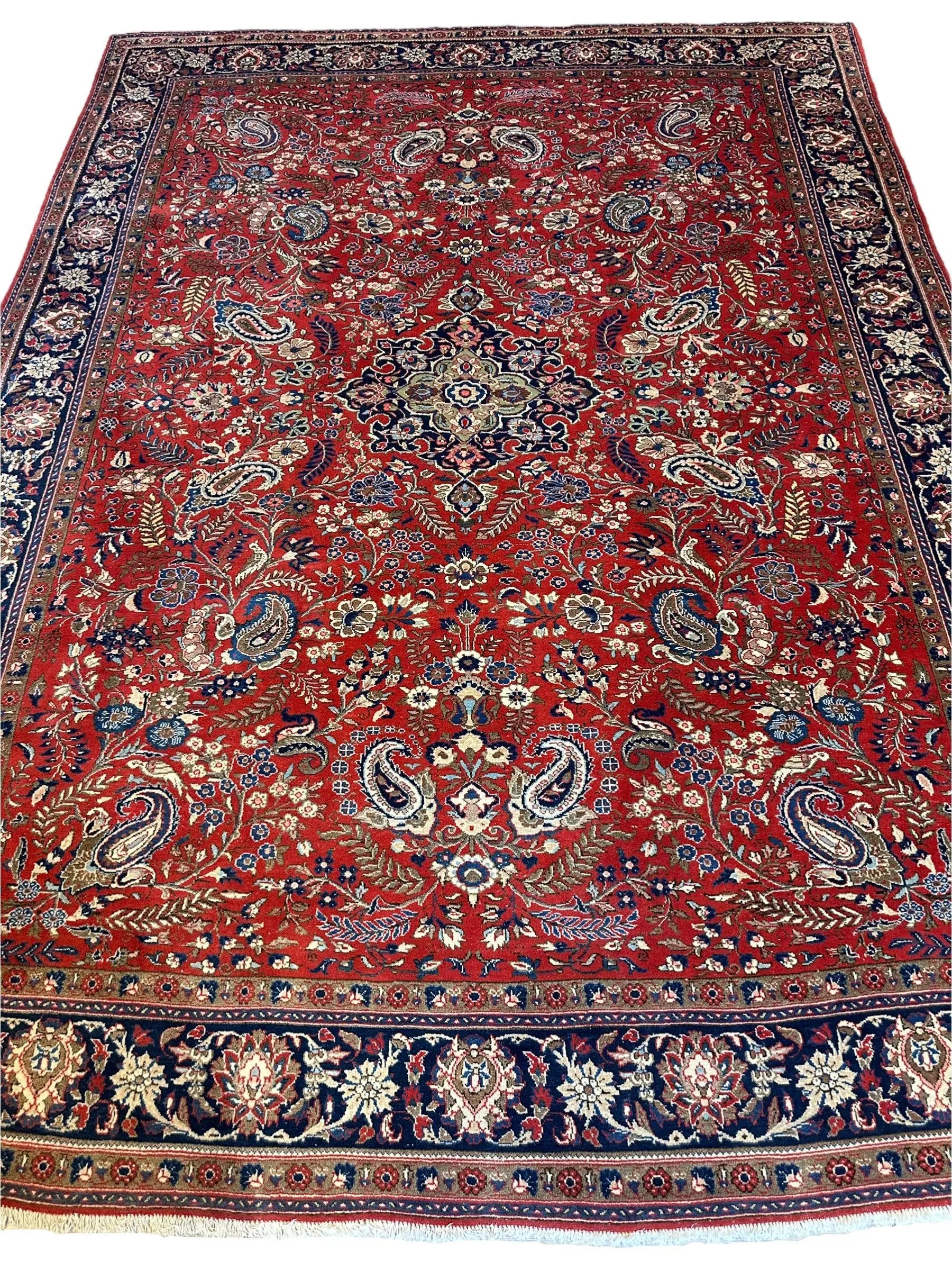 1940s Persian Yazd Area Rug 7’11” X 10’10″ Rugistan
