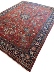1940s Persian Yazd Area Rug 7’11” X 10’10″ Rugistan