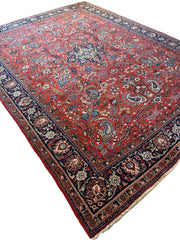 1940s Persian Yazd Area Rug 7’11” X 10’10″ Rugistan