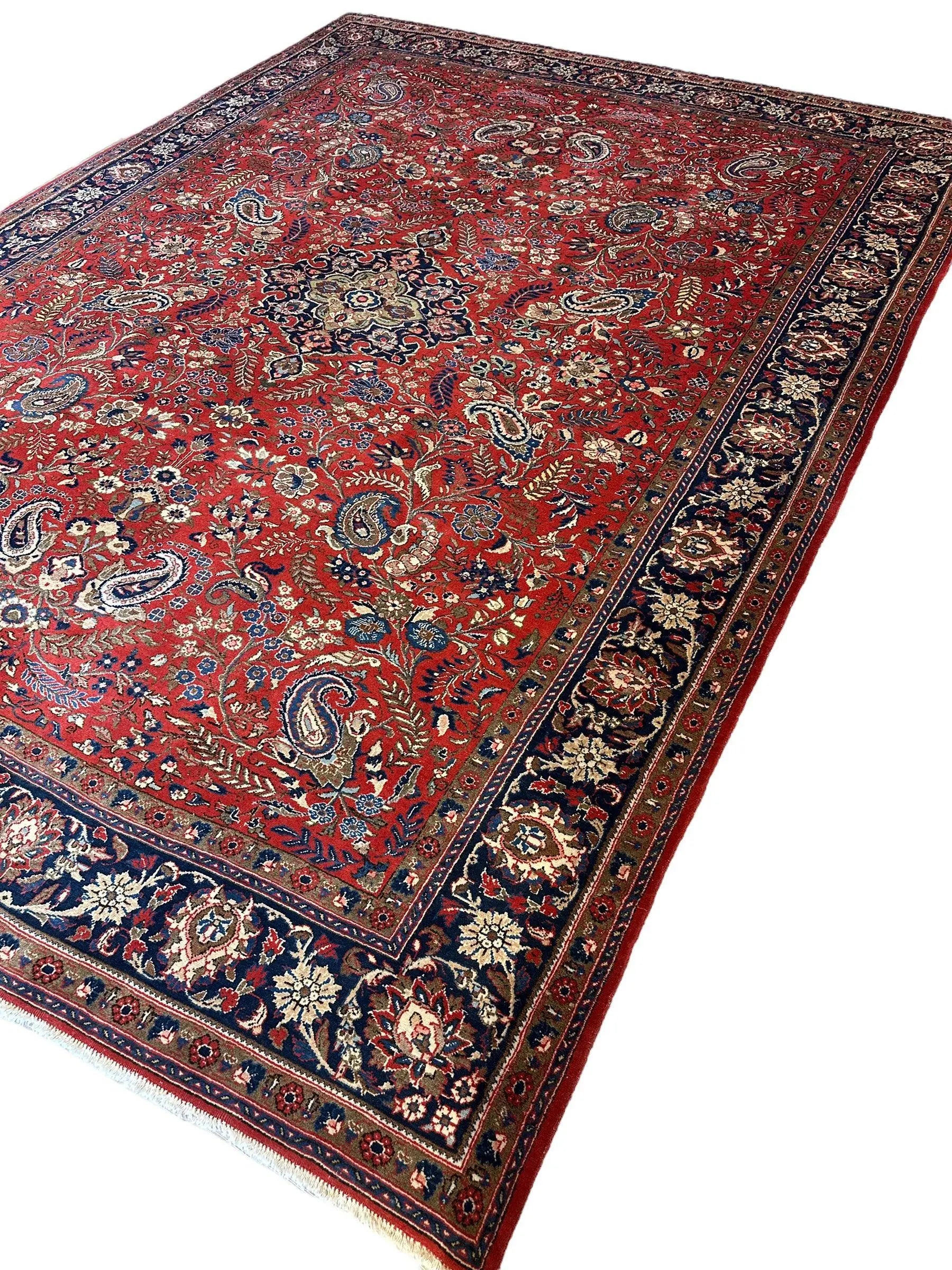 1940s Persian Yazd Area Rug 7’11” X 10’10″ Rugistan