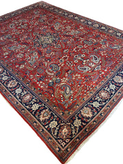 1940s Persian Yazd Area Rug 7’11” X 10’10″ Rugistan