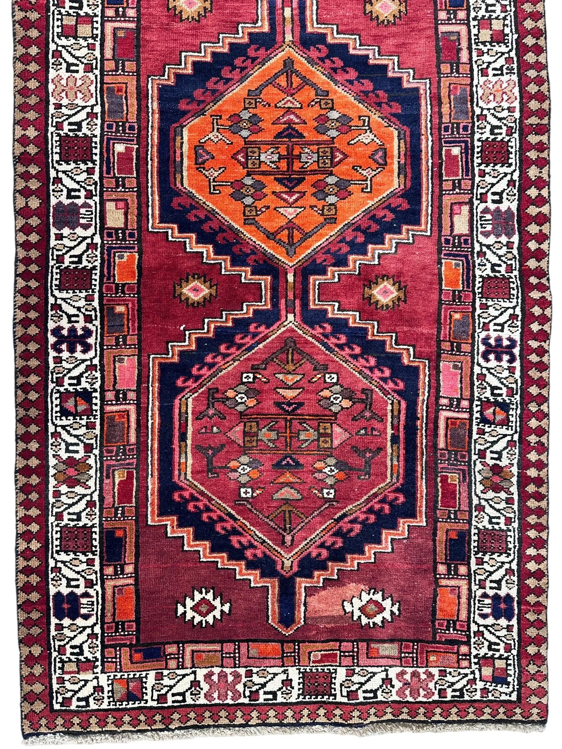 Vintage Persian Sarab Wool Runner Rug 3’4 x 10’7” Rugistan