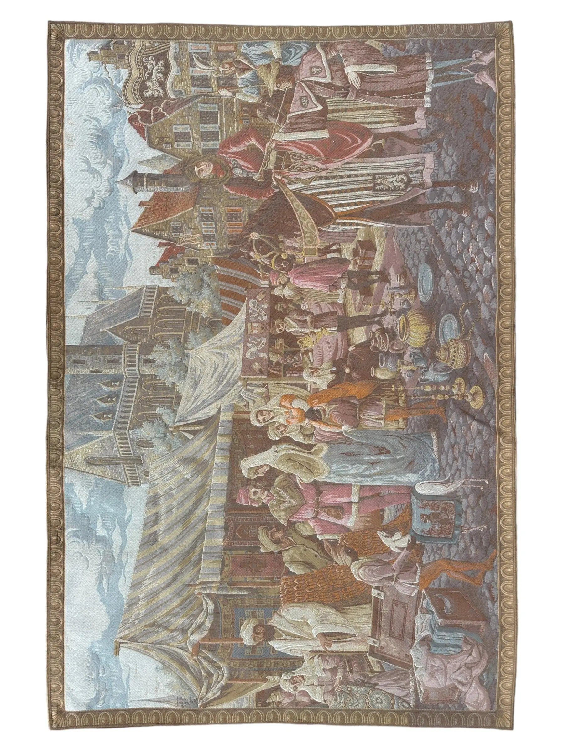 1990s Belgium Wall Tapestry 4'1” x 6’4” Rugistan