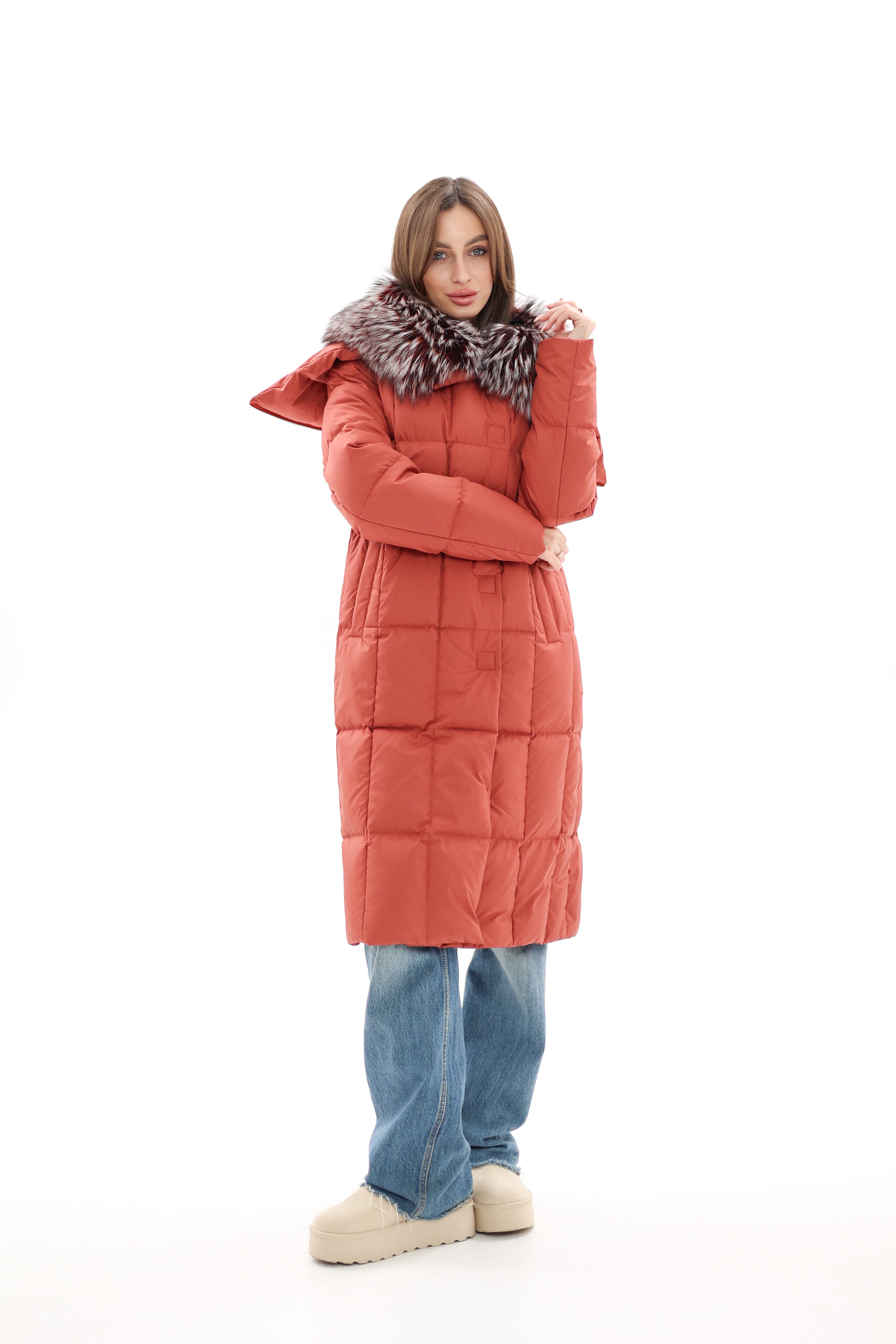 Genuine Silver Fox Fur Trim Down Coat Alaska® Outerwear Company