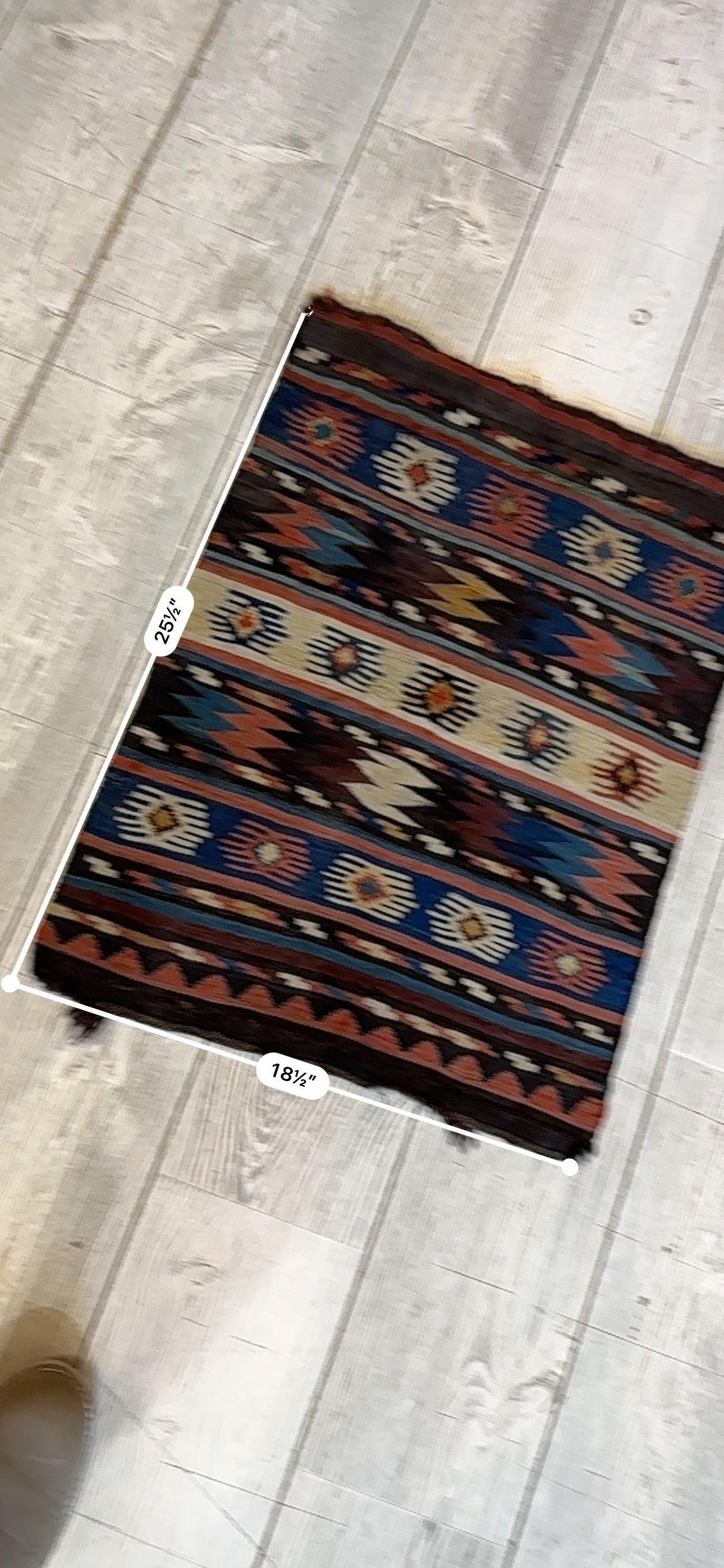 19th C Antique Tribal Shahsavan Caucasian Mafrash Panel, Bagface - 26" X 18" Rugistan