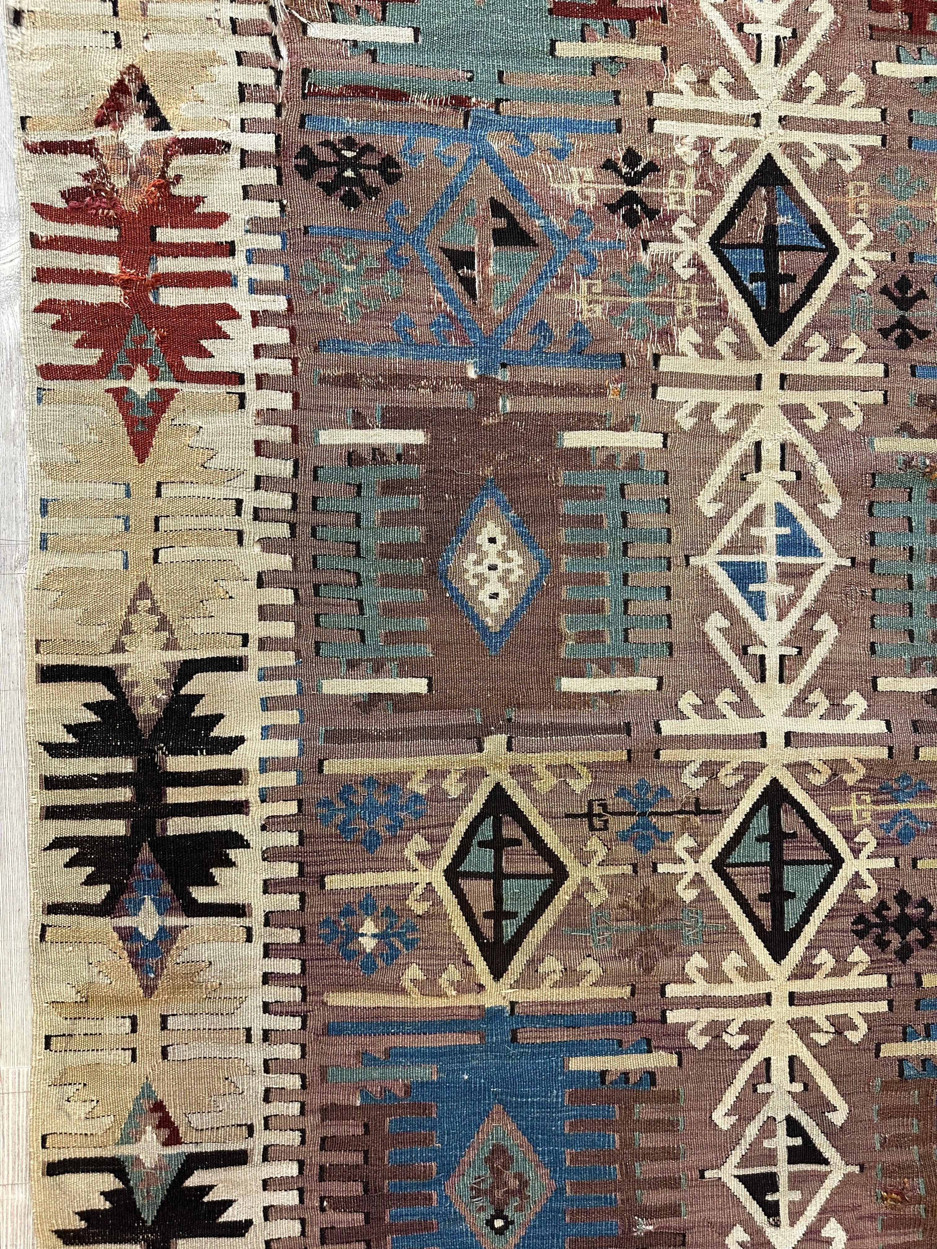 Reyhanli Anatolian 19th C Antique One Of A Kind Kilim Rug 5’ x 8’3” Rugistan