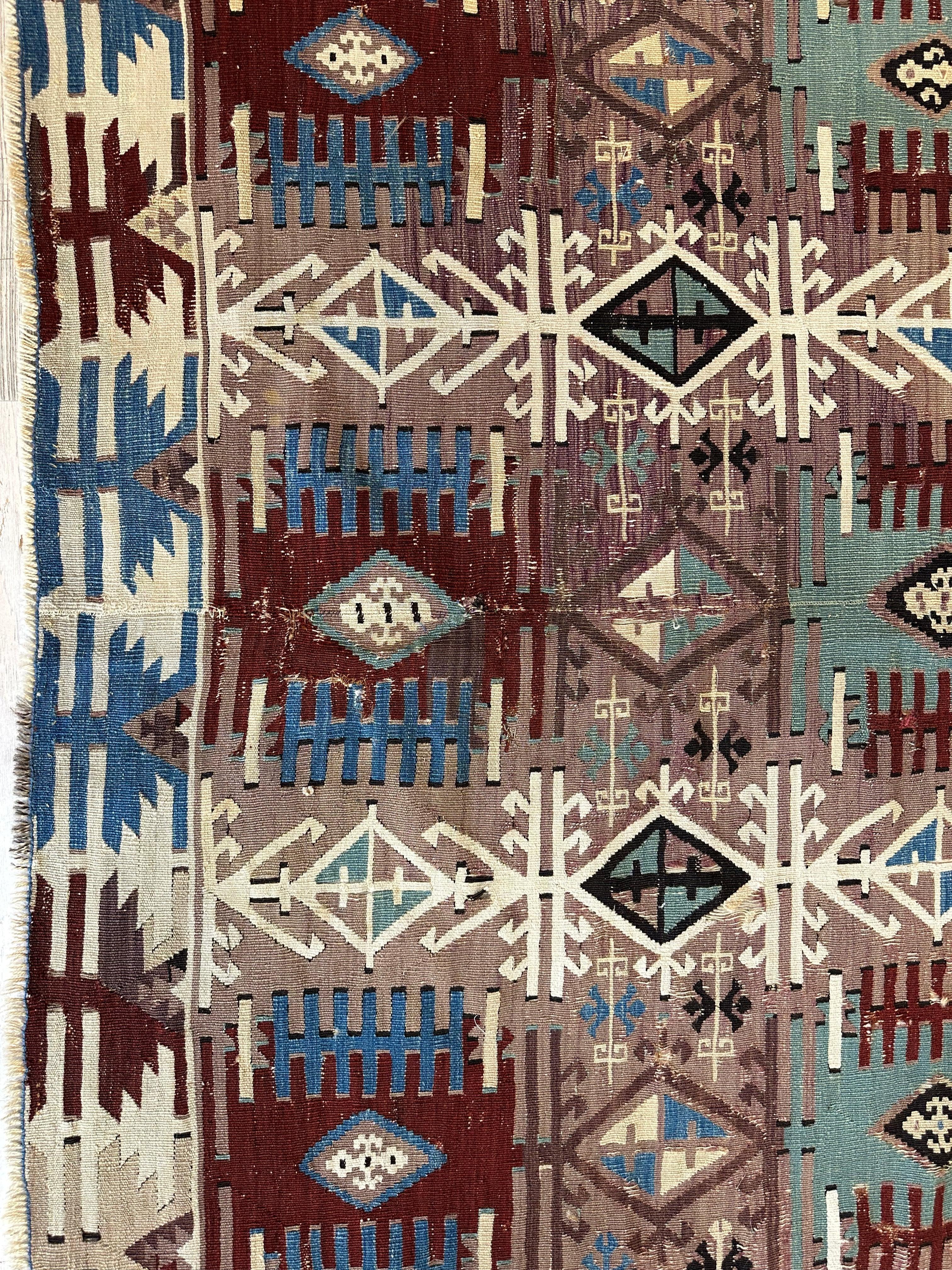 Reyhanli Anatolian 19th C Antique One Of A Kind Kilim Rug 5’ x 8’3” Rugistan