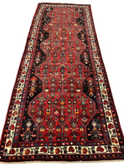 Vintage Persian Hosseinabad Runner Rug - 4’2” x 10’5” - Handwoven Wool, Circa 1950s Rugistan