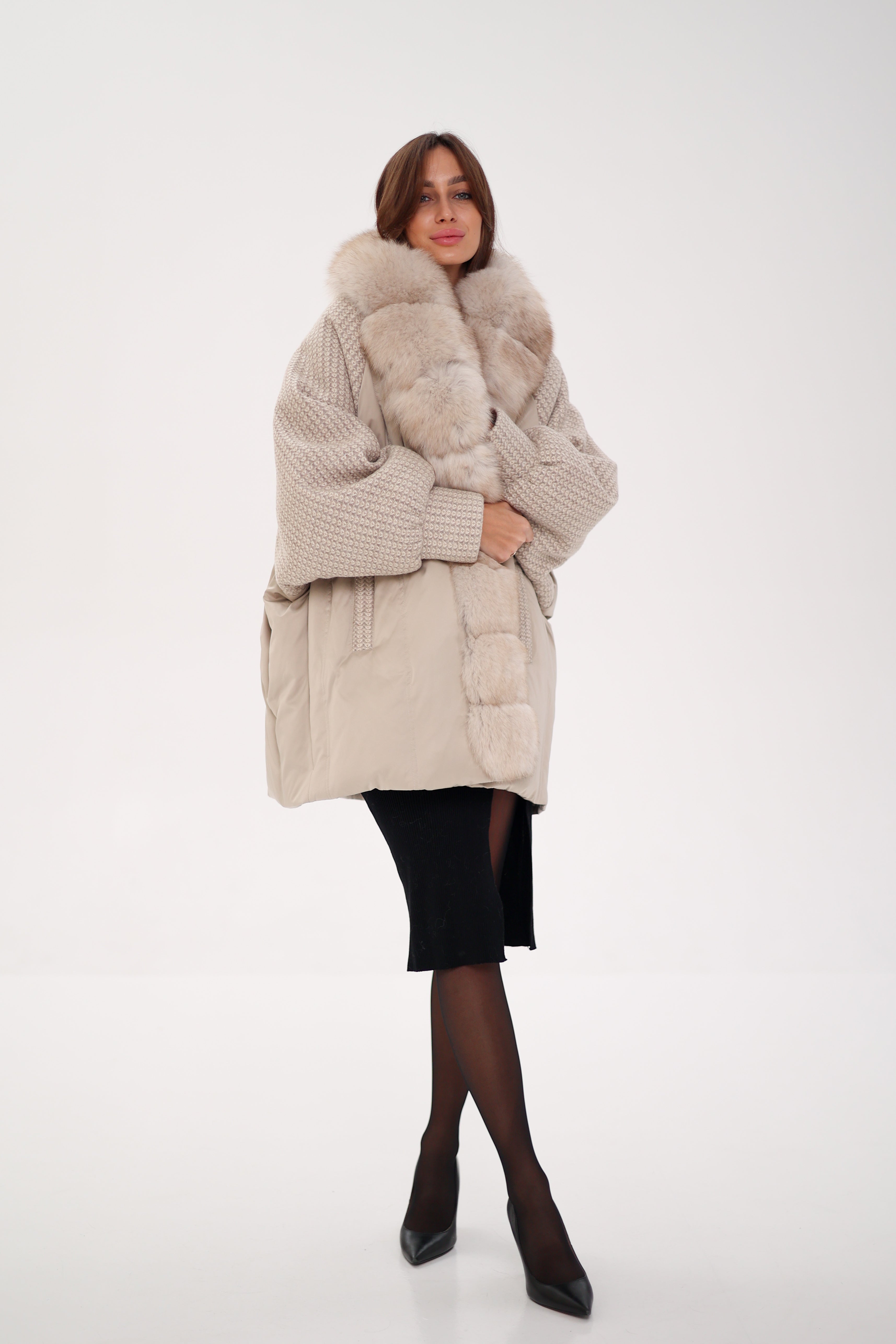 Genuine Polar Fox Boucle Down Coat Alaska® Outerwear Company