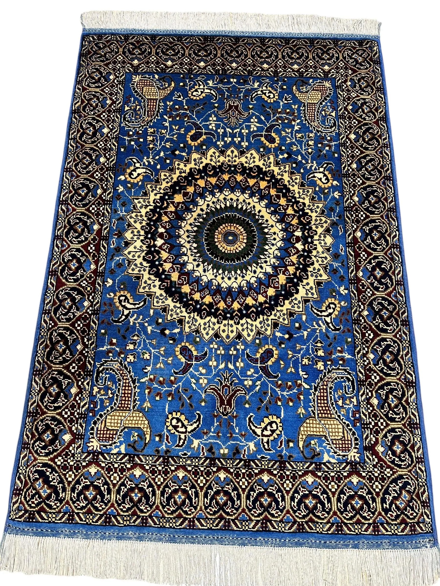 Hand-Knotted Parak Rug – Sky Blue, 40” x 60” | Afghan Wool Rug Rugistan