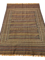 Hand-Woven Afghani Maliki Wool Kilim Rug - 4'5" x 6' Rugistan