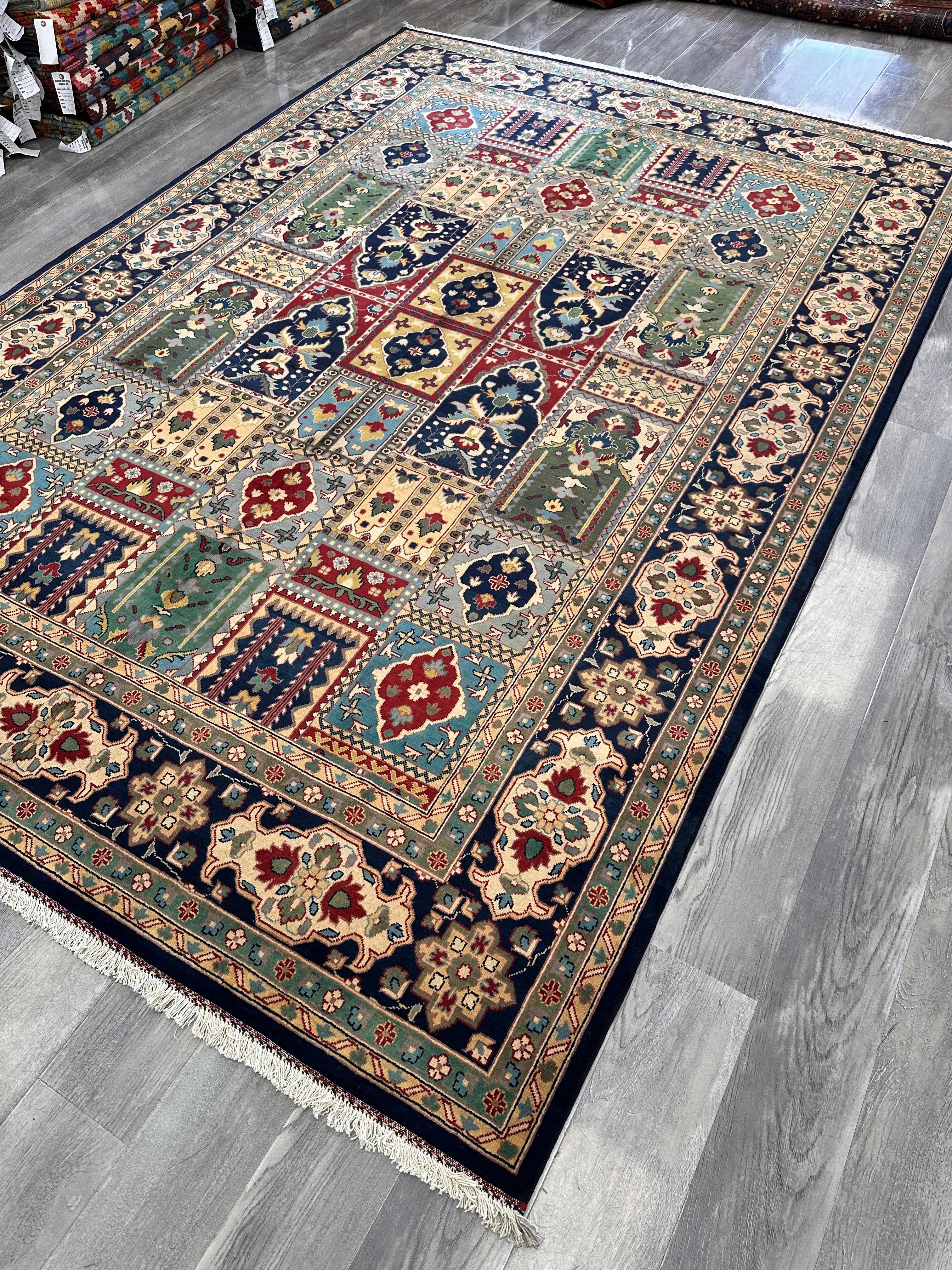 Hand-Knotted Afghani Bakhtiari Garden Rug | 6'9" x 9'10" Wool Area Rug Rugistan