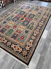 Hand-Knotted Afghani Bakhtiari Garden Rug | 6'9" x 9'10" Wool Area Rug Rugistan