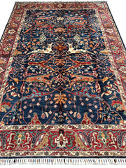 Hand-Knotted AfghanI Bidjar Ghazni Wool Rug – 6'7" x 9'10" – Elegant Floral Design Rugistan