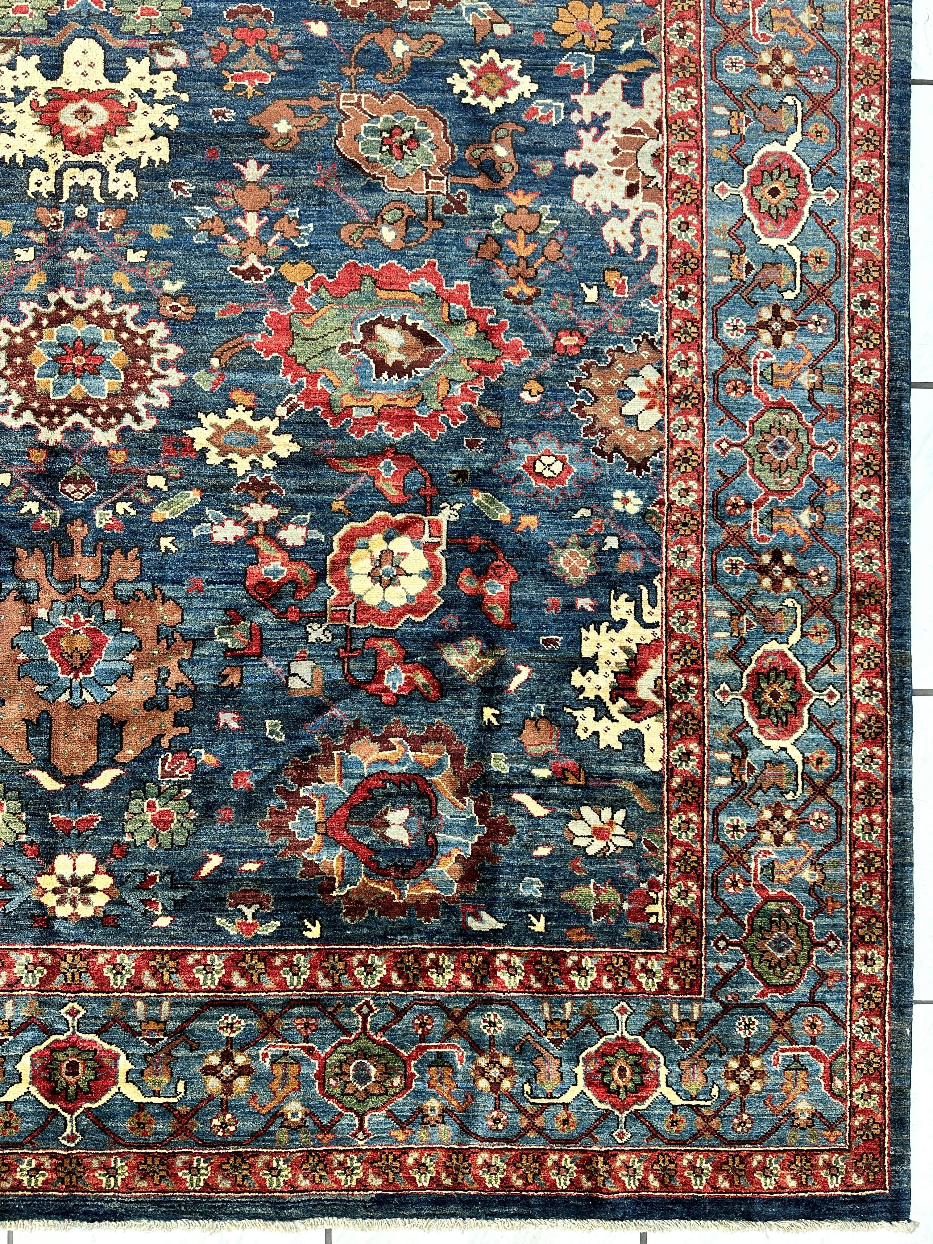 Trasitional Serapi Ghazni Wool Rug – 8' x 10’ – Intricate Floral Design Rugistan