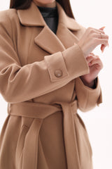 Camille Cashmere Blend Coat in Camel
