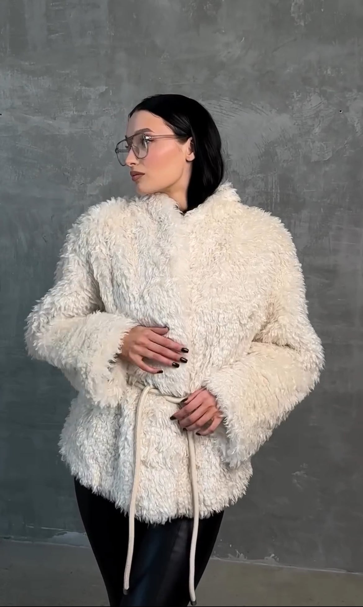 Faux Fur Coat with Leather Belt Alaska® Outerwear Company
