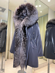 Genuine Silver Fox Fully Lined Hood Rabbit Insulated Parka Alaska® Outerwear Company