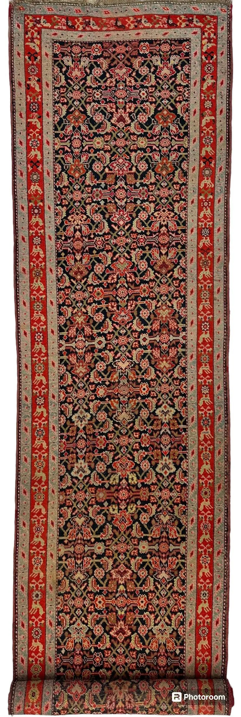 3’4” x 17’ Karabkah Antique Caucasian Wool on Wool Runner Rugistan