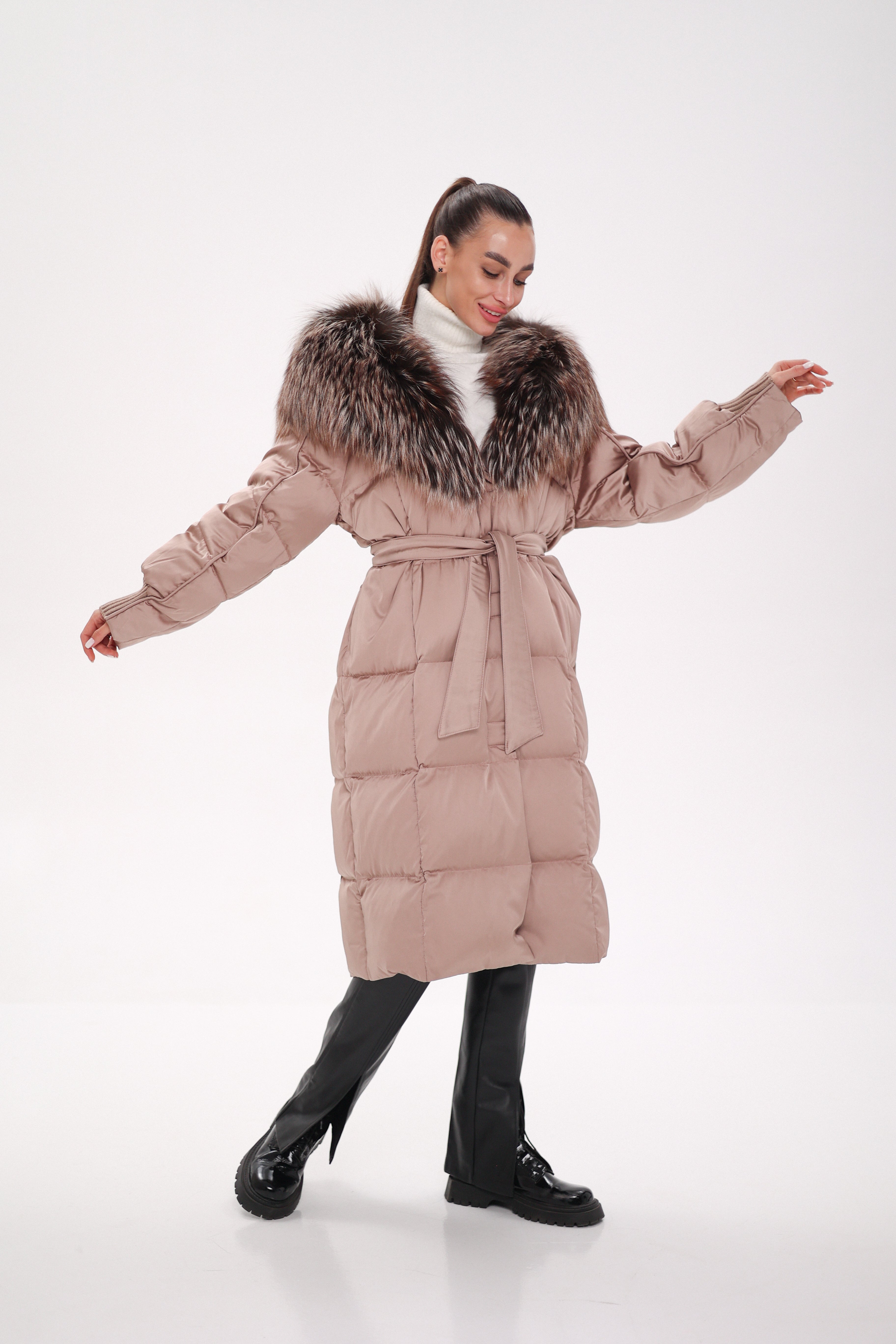 Rei Silver Fox Fully Lined Hood Down Coat in Blush Alaska® Outerwear Company