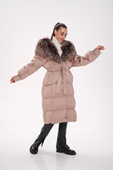 Rei Silver Fox Fully Lined Hood Down Coat in Blush Alaska® Outerwear Company