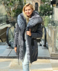 Genuine Silver Fox Fully Lined Hood Rabbit Insulated Parka Alaska® Outerwear Company