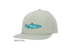 Light gray cap with blue fish logo and 'KU Wild' text on a white background