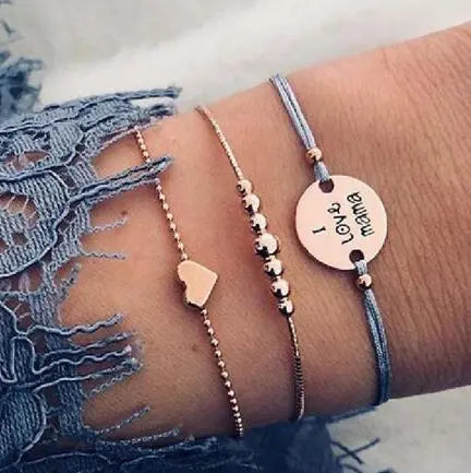 Bead Chain Bracelet Set Anklet Family Shopolf