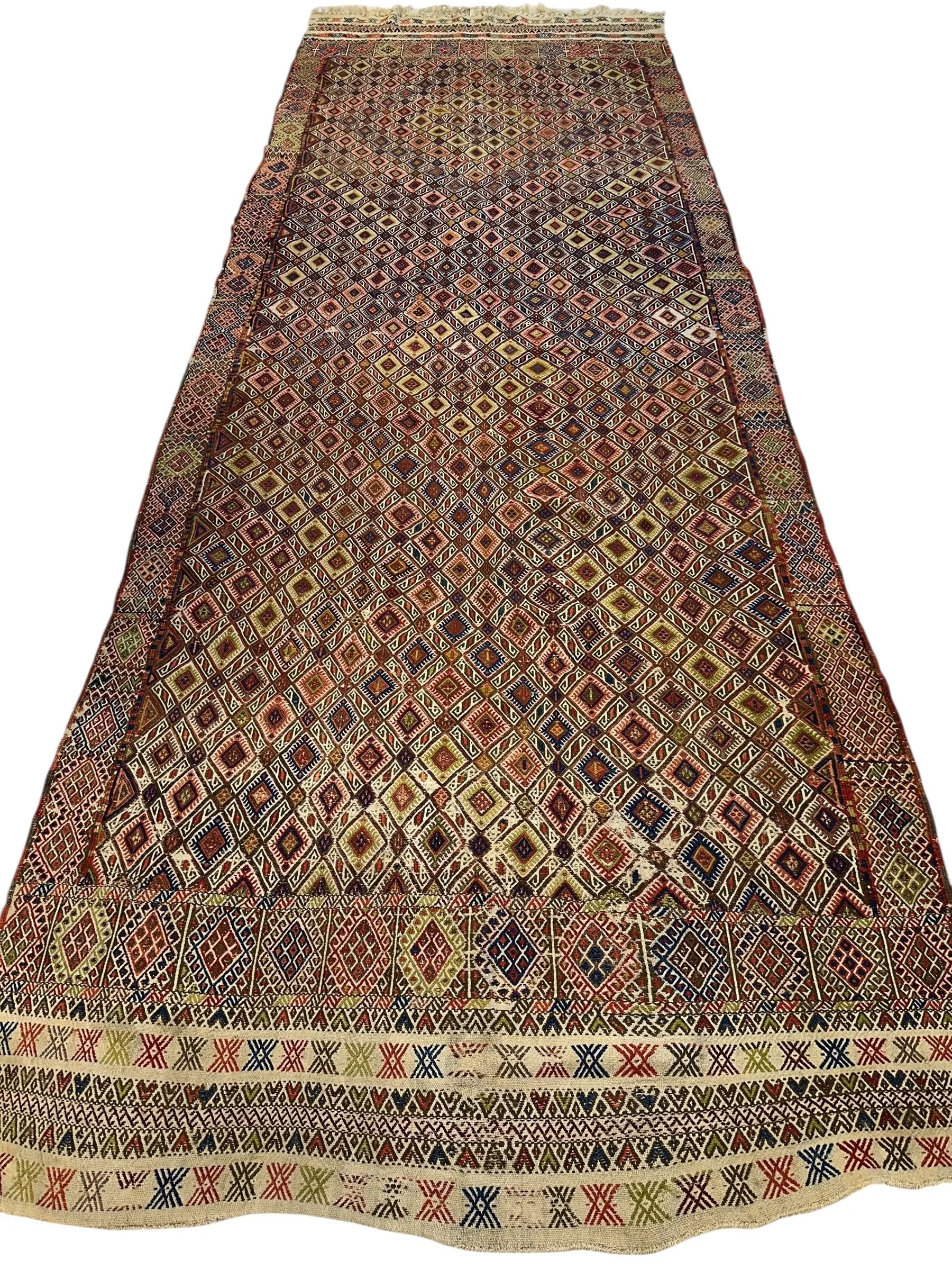 Antique Turkish Jajim Wool Rug 5’6” x 14’5” Rugistan