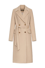 Denise Cashmere Blend Overcoat in Nude