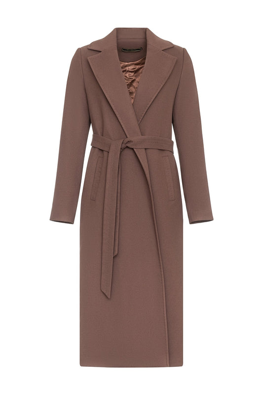 Harrington Classic Wraparound Overcoat in Mocha Mousse