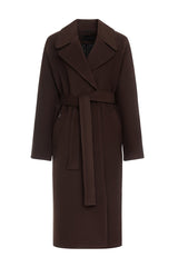 Emily Classic Wool Blend Overcoat in Rich Chocolate