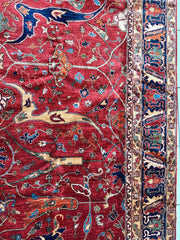 Hand-Knotted Afghani Bidjar Wool Rug – 9’x12’6” – Intricate Geometric & Floral Motifs Rugistan