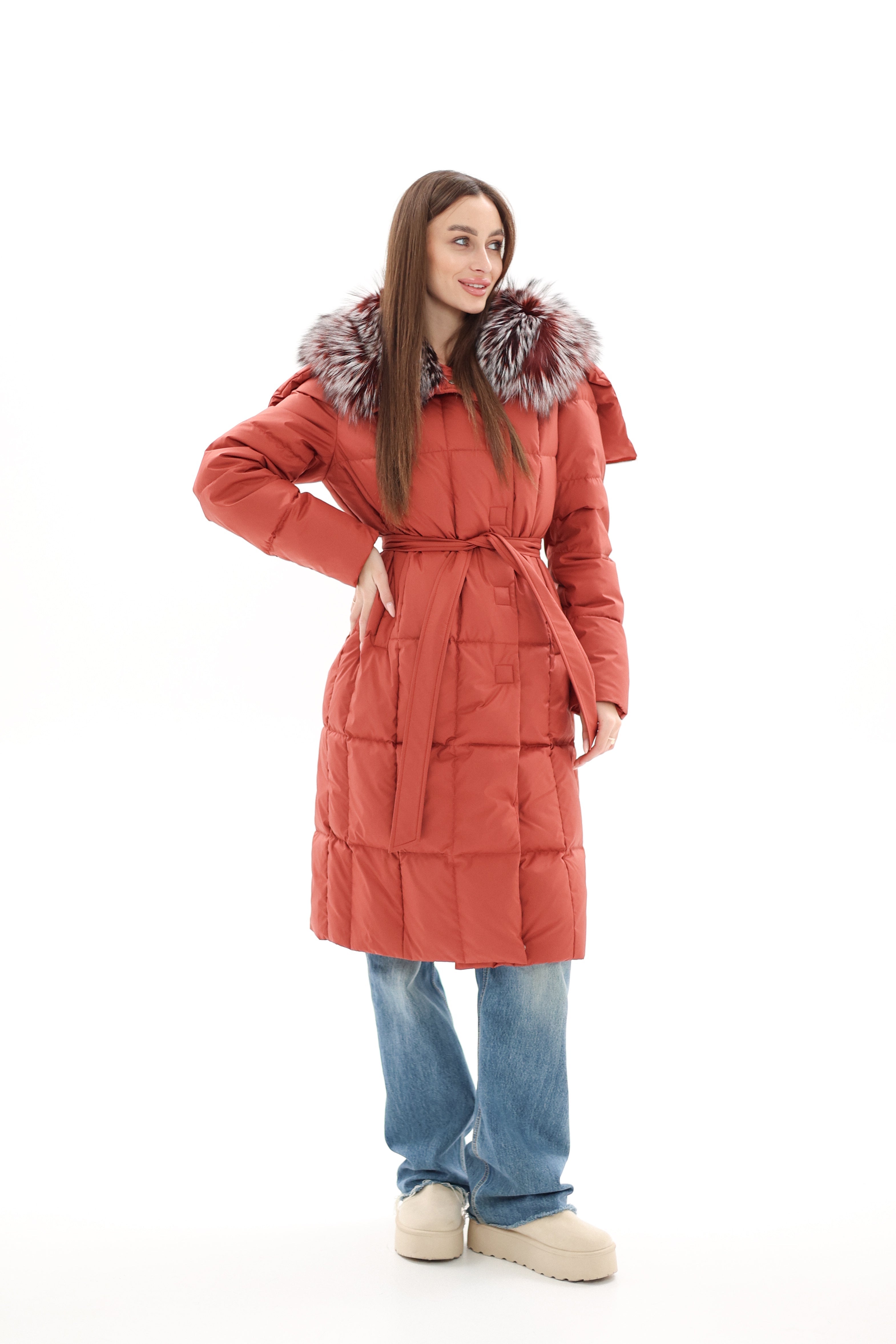 Genuine Silver Fox Fur Trim Down Coat Alaska® Outerwear Company