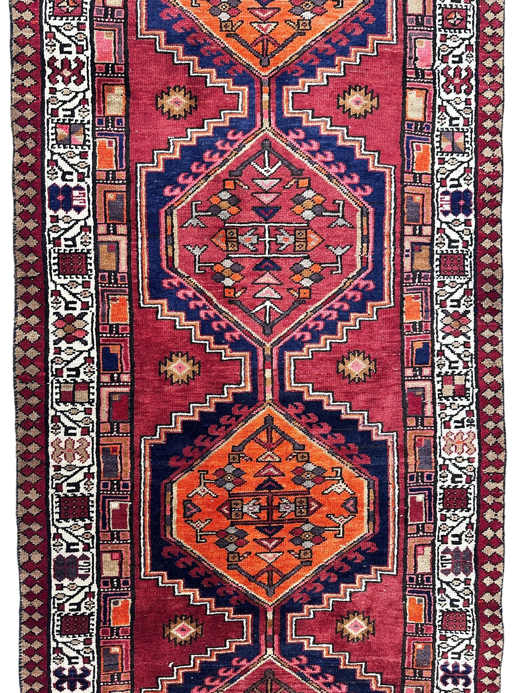 Vintage Persian Sarab Wool Runner Rug 3’4 x 10’7” Rugistan