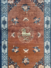 Hand-Knotted Chinese Silk Peking Rug – 3’ x 5’ – Luxurious Floral Design Rugistan