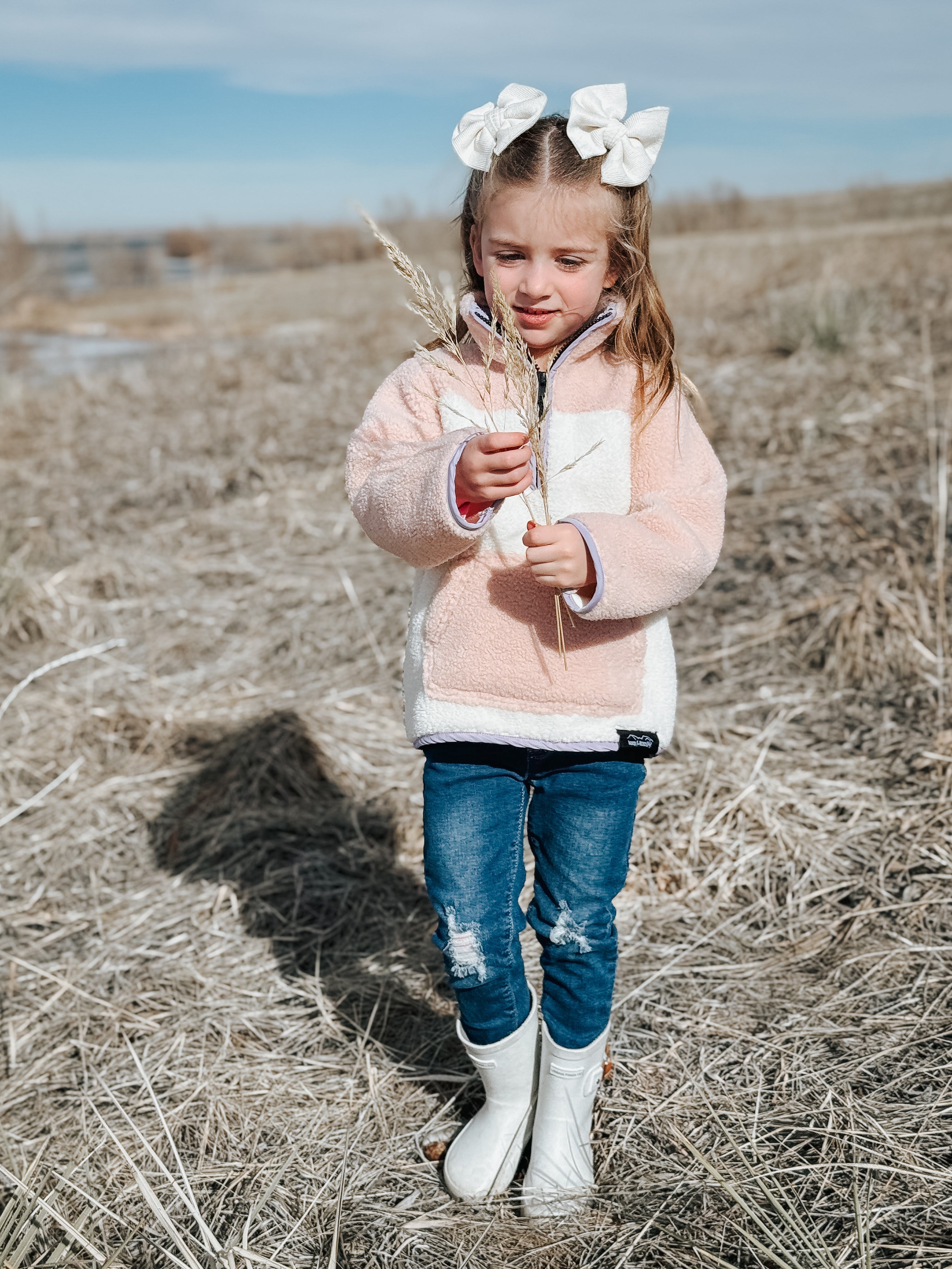 Blush Pink Sherpa Pullover - Fuzzy Warm Comfort Sweatshirt Keep the Littles Wild