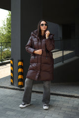 Espresso Shine Insulated Bio-Down Puffer