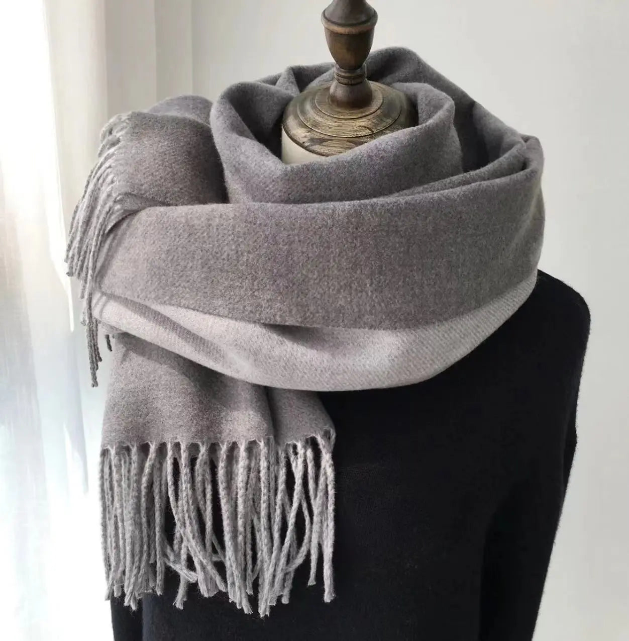 Double-Sided Artificial Wool Scarf Family Shopolf
