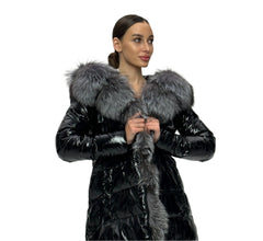 Onyx Genuine Silver Fox Down Parka 107cm Alaska® Outerwear Company