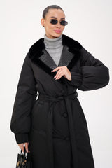 Genuine Mink Fur Real Python Leather Trim Coat Alaska® Outerwear Company