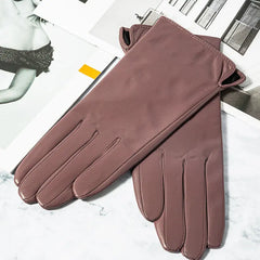 Touch Screen Leather Gloves with Plush Lining Family Shopolf