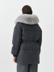 Genuine Blue Fox Down Fill Coat