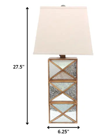 Gold table lamp with the illusion of a mirror base HomeRoots